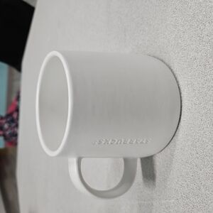 Starbucks Coffee Mug 2014 No Spill Wide Base All White 16 Oz (A-37)